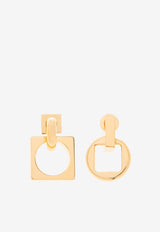 Jacquemus The Rond Carré Drop Earrings Gold 233JW568 5845-270