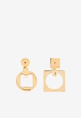 Jacquemus The Rond Carré Drop Earrings Gold 233JW568 5845-270