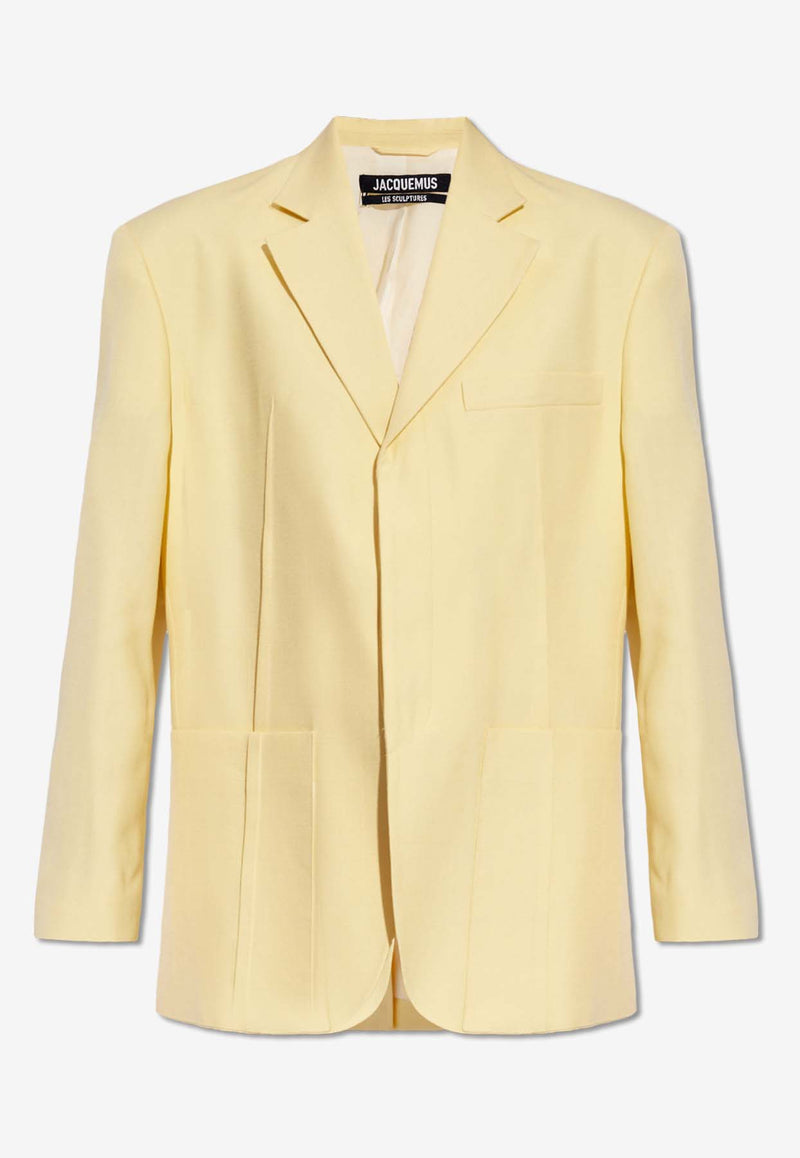 Jacquemus Single-Breasted Viscose Blazer Yellow 213JA101 1359-205