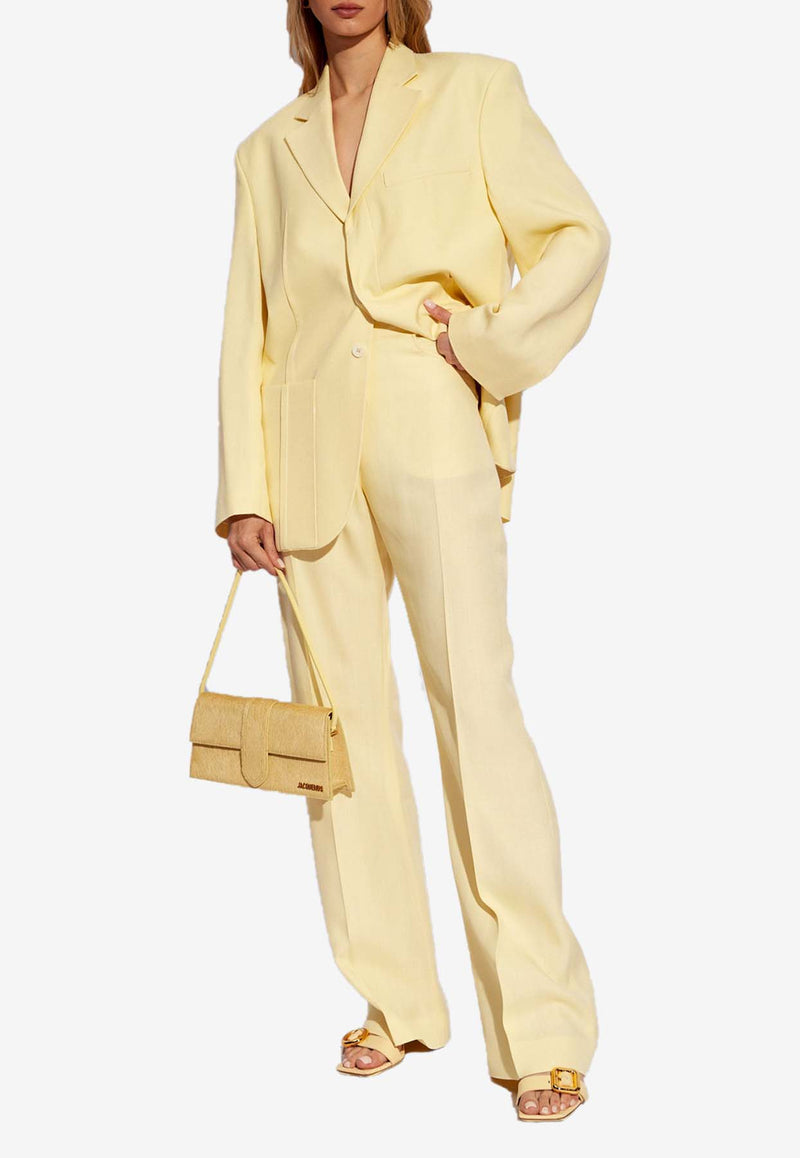 Jacquemus Single-Breasted Viscose Blazer Yellow 213JA101 1359-205