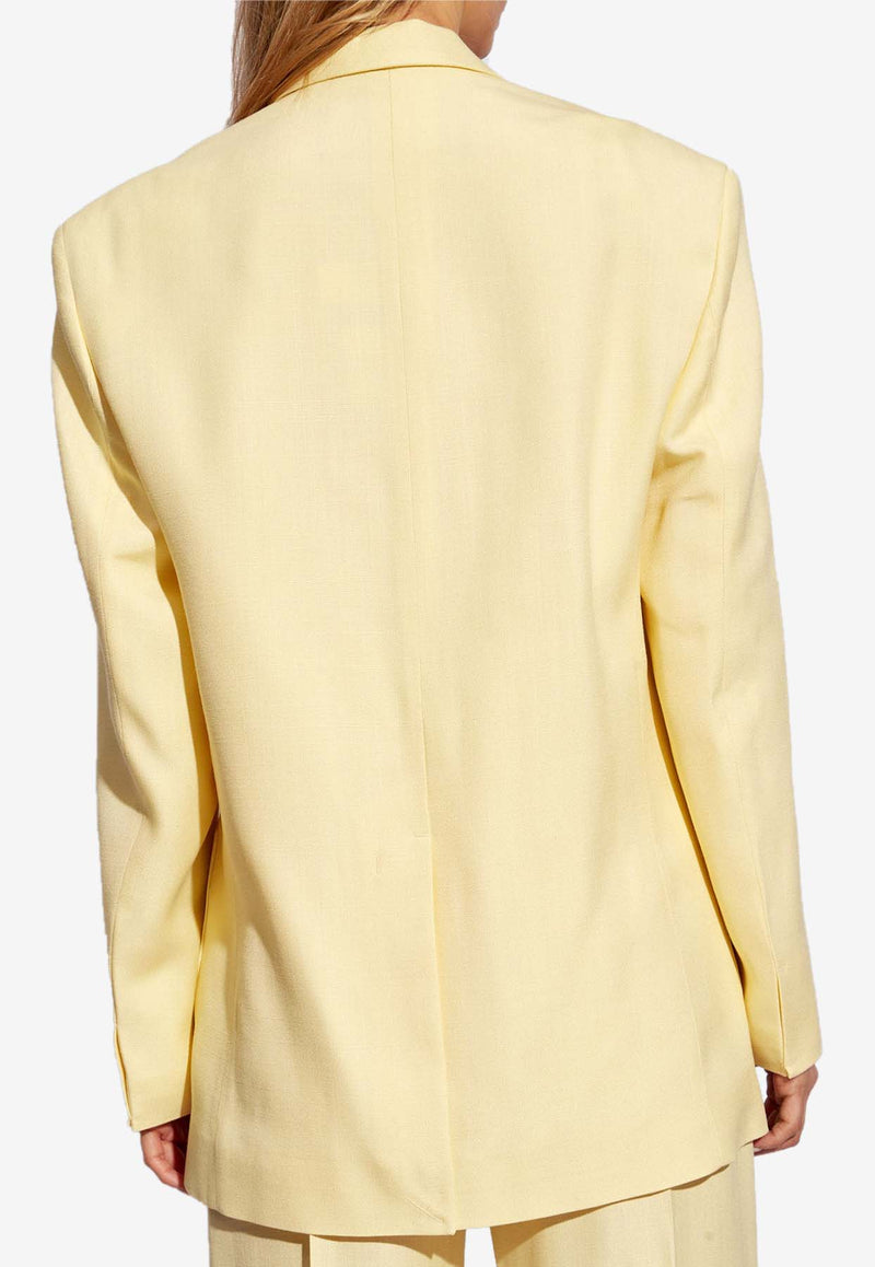 Jacquemus Single-Breasted Viscose Blazer Yellow 213JA101 1359-205