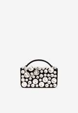 Moschino 40th Anniversary Rhinestone Top Handle Bag Black 2412 A7711 8220-2555