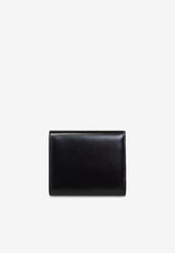 Salvatore Ferragamo Fiamma Leather Compact Wallet Black 220696 FRENCH 775205-NERO