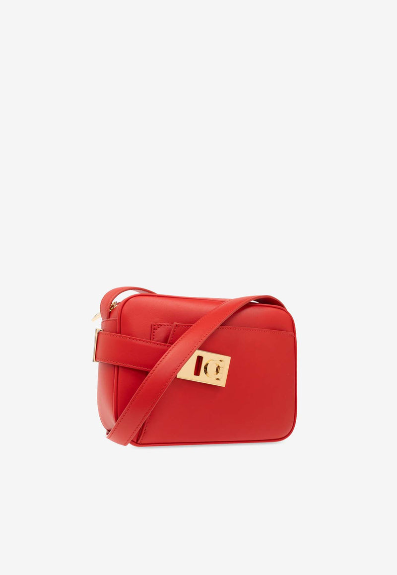 Salvatore Ferragamo Archive Gancini Buckle Camera Bag Red 216292 ARCHIVE CC 769548-FLAME RED