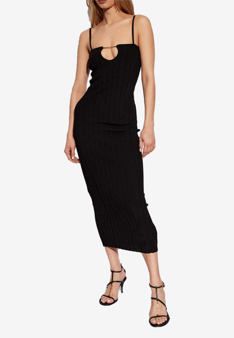 Jacquemus Sierra Ribbed Midi Dress Black 241KN358 2355-990