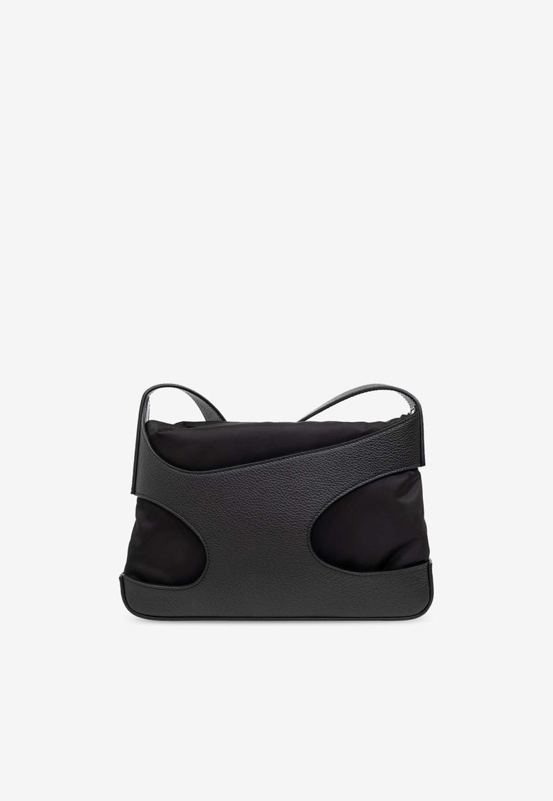 Salvatore Ferragamo Cut-Out Messenger Bag in Calf Leather Black 241499 CUT OUT 770081-NEW RODOS NERO NERO