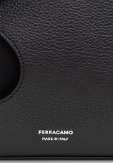 Salvatore Ferragamo Cut-Out Messenger Bag in Calf Leather Black 241499 CUT OUT 770081-NEW RODOS NERO NERO