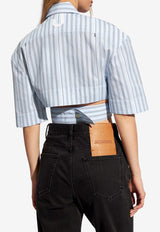 Jacquemus Bari Striped Cropped Shirt Light Blue 241SH054 1140-3FE