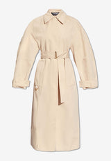 Jacquemus Bari Belted Trench Coat Cream 241CO051 1534-150