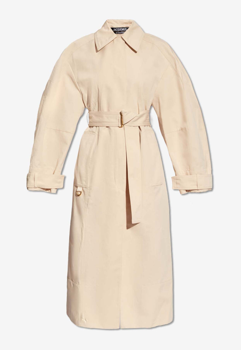 Jacquemus Bari Belted Trench Coat Cream 241CO051 1534-150