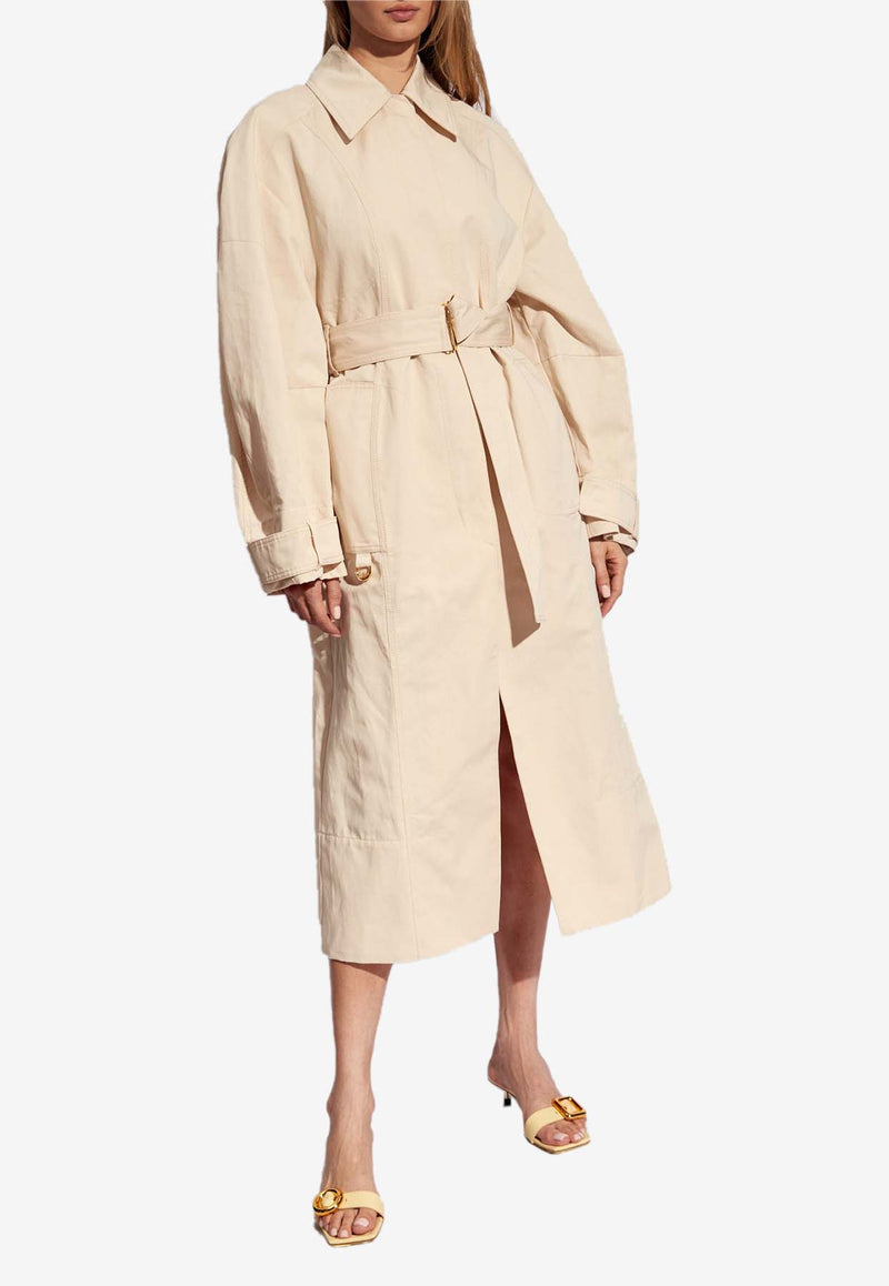 Jacquemus Bari Belted Trench Coat Cream 241CO051 1534-150