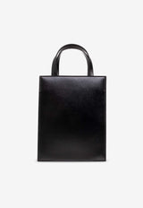 Salvatore Ferragamo Mini Gancini Plaque Leather Tote Bag Black 218358 G FLAT NS 771687-NERO