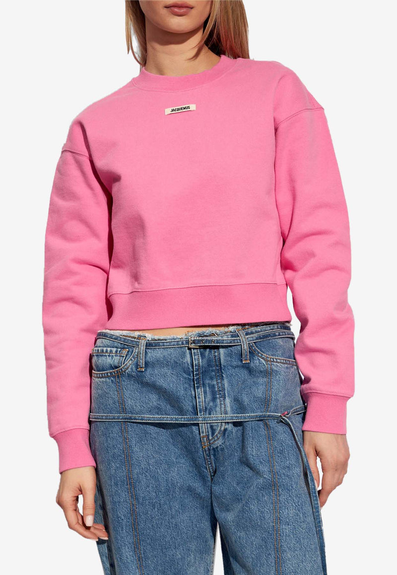 Jacquemus Logo Patch Crewneck Sweatshirt Pink 241JS163 2341-431