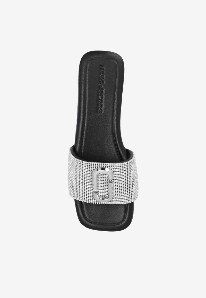 Marc Jacobs The Rhinestone J Marc Slides Silver 2R3FFS006F05 0-965