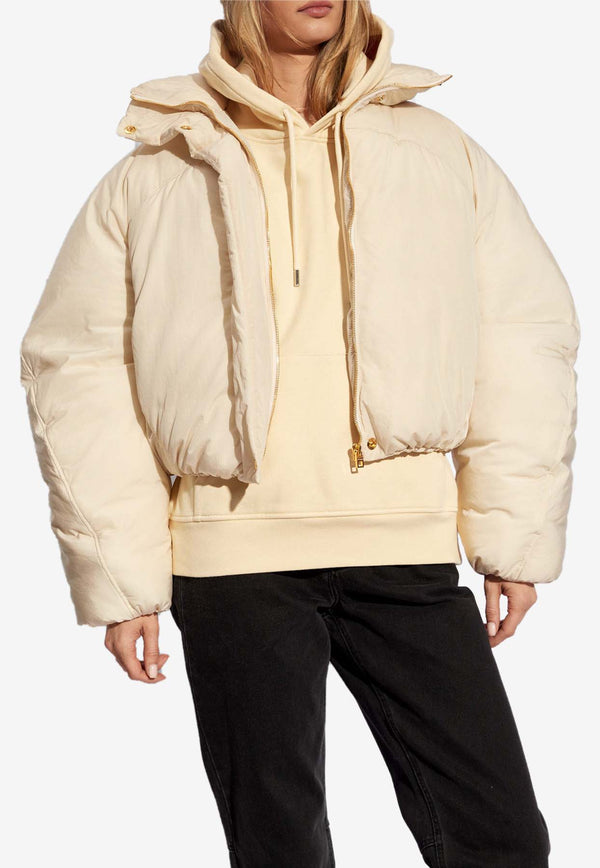 Jacquemus Caraco Puffer Zip-Up Jacket Cream 241CO049 1320-110