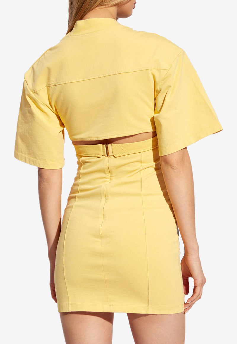 Jacquemus Bahia Cut-Out Mini Dress Yellow 241DR088 2003-151