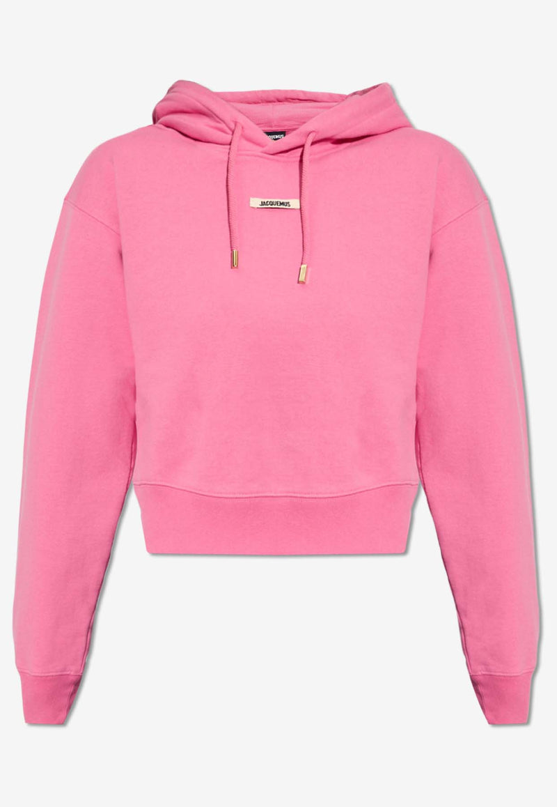 Jacquemus Logo Patch Drawstring Hoodie Pink 241JS162 2341-431