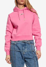 Jacquemus Logo Patch Drawstring Hoodie Pink 241JS162 2341-431