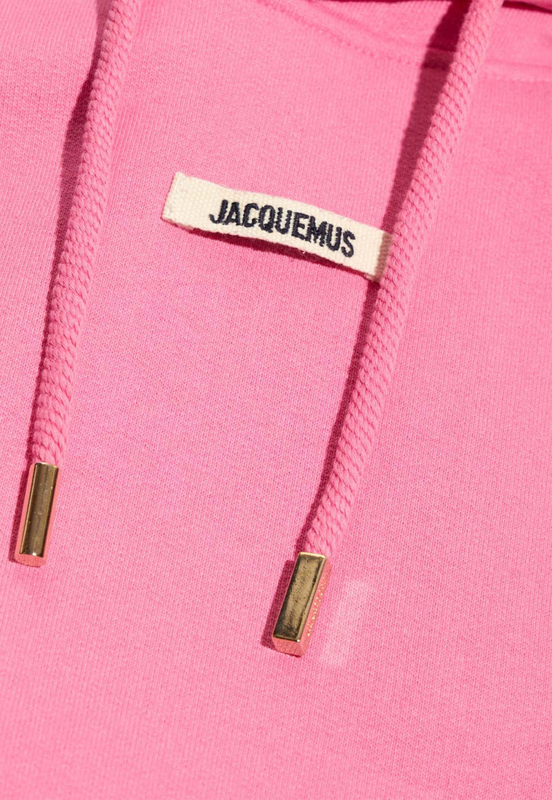 Jacquemus Logo Patch Drawstring Hoodie Pink 241JS162 2341-431