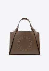 Stella McCartney Large Logo Leather Tote Bag Brown 502793 WP0234-2000