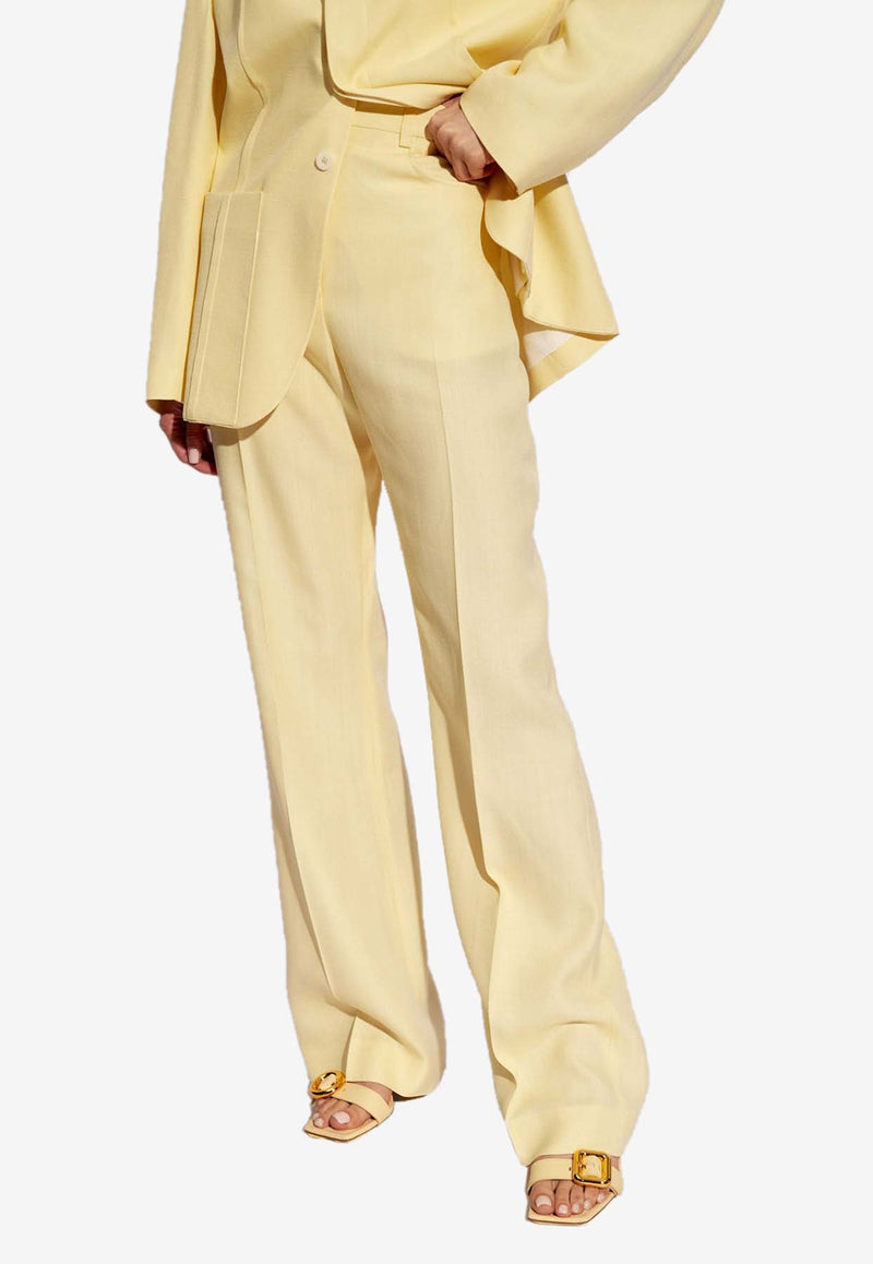 Jacquemus Sauge Tailored Viscose Pants Yellow 241PA003 1359-205