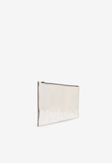 Alexander McQueen Graffiti Logo Clutch Bag Silver 560472 1AATE-1402