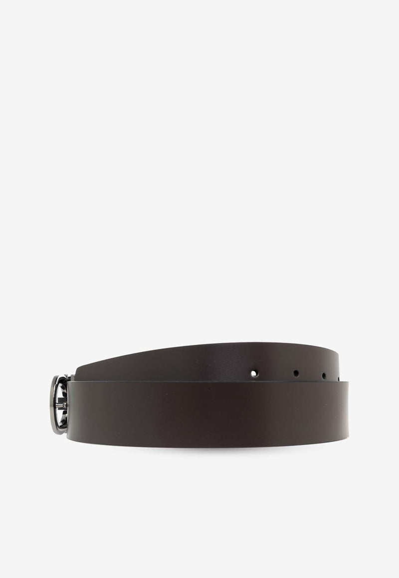 Salvatore Ferragamo Reversible Gancini Buckle Leather Belt Black 678783 DOUBLE ADJUS 776310-T MORO