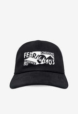 Salvatore Ferragamo Logo Print Baseball Cap Black 560087 BAS VENNA 776227-BLACK