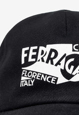 Salvatore Ferragamo Logo Print Baseball Cap Black 560087 BAS VENNA 776227-BLACK