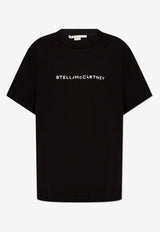 Stella McCartney Logo Print Oversized Crewneck T-shirt Black 6J0158 3SPY48-1000