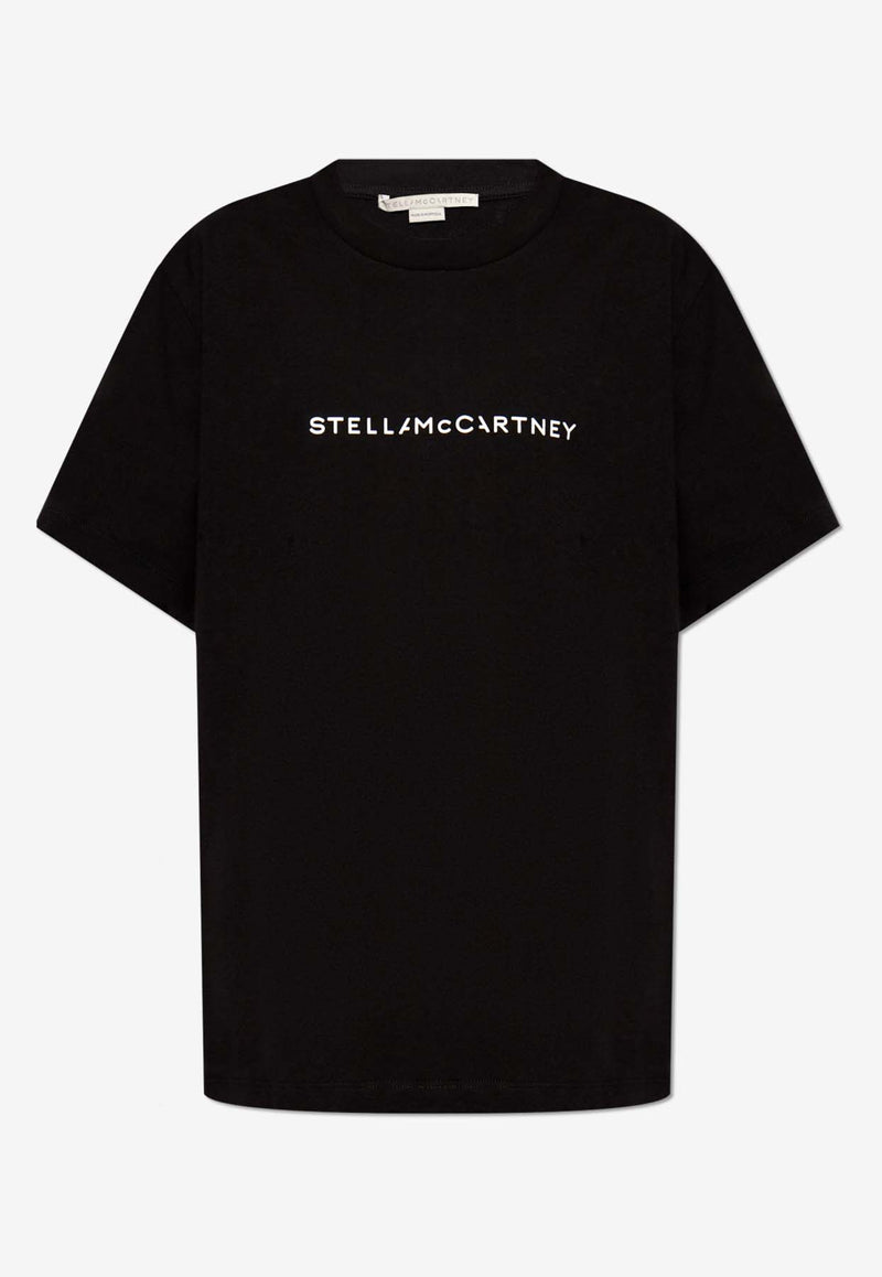 Stella McCartney Logo Print Oversized Crewneck T-shirt Black 6J0158 3SPY48-1000