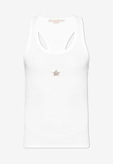 Stella McCartney Star Appliqué Ribbed Tank Top White 6J0291 3SPZ11-9000