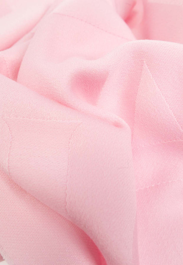 Salvatore Ferragamo Logo Jacquard Wool Scarf Pink 320942 SR MAXIFERR 776247-ROSA