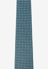 Salvatore Ferragamo Patterned Silk Tie Green 350951 4-TASTO 768642-F VERDE