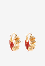 Bottega Veneta Dragon Hinged Hoop Earrings Gold 775011 VEB0A-6509