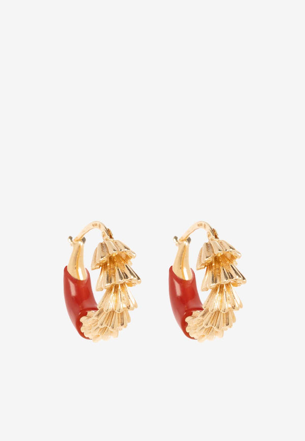 Bottega Veneta Dragon Hinged Hoop Earrings Gold 775011 VEB0A-6509