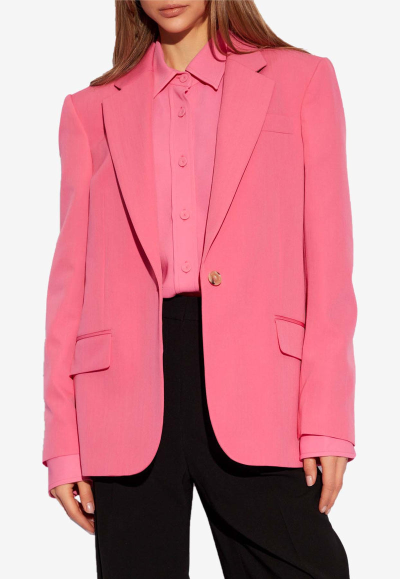 Stella McCartney Single-Breasted Wool Blazer Pink 650095 3CU704-5501