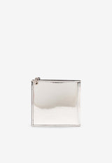 Alexander McQueen Graffiti Logo Metallic Bi-Fold Wallet with Chain Silver 775292 1AATE-1402