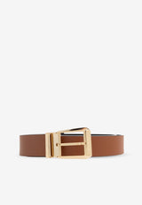 Salvatore Ferragamo Reversible Calf Leather Belt Brown 670374 DOUBLE ADJU 775805-NEW COGNAC