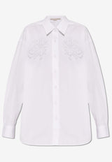 Stella McCartney Floral Comely Panel Button-Up Shirt White 620101 3CU100-9000