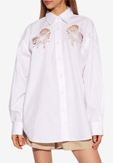 Stella McCartney Floral Comely Panel Button-Up Shirt White 620101 3CU100-9000