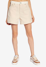 Stella McCartney Banana Two-Tone Denim Shorts Beige 6D0250 3SPH57-9067