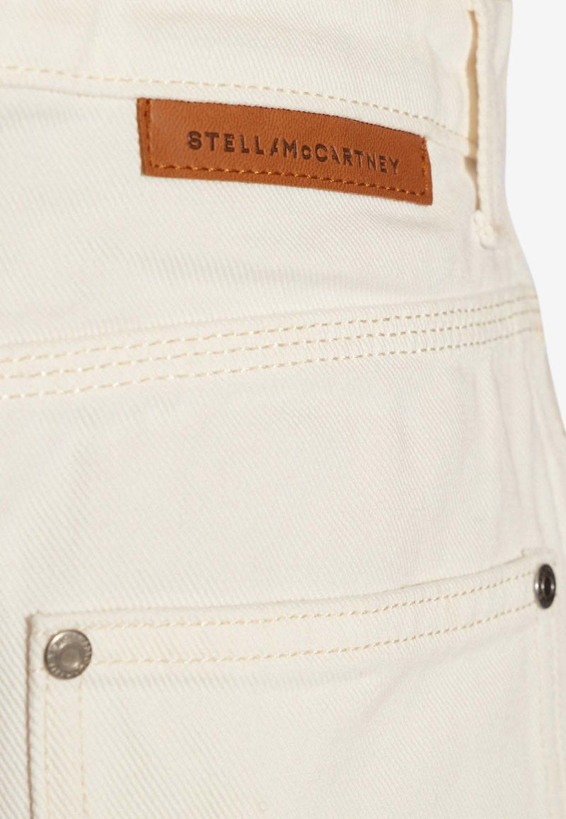 Stella McCartney Banana Two-Tone Denim Shorts Beige 6D0250 3SPH57-9067