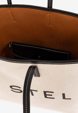 Stella McCartney Logo Print Canvas Tote Bag White 7B0048 WP0221-9043