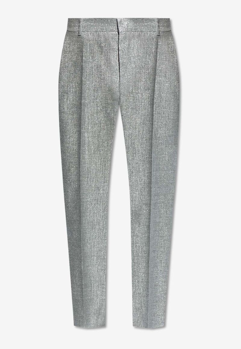 Alexander McQueen Creased Tailored Pants Silver 734234 QRAAT-1440