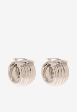 Salvatore Ferragamo Gancini Brass Earrings Silver 760750 EAR GAN80 773698-PALLADIO