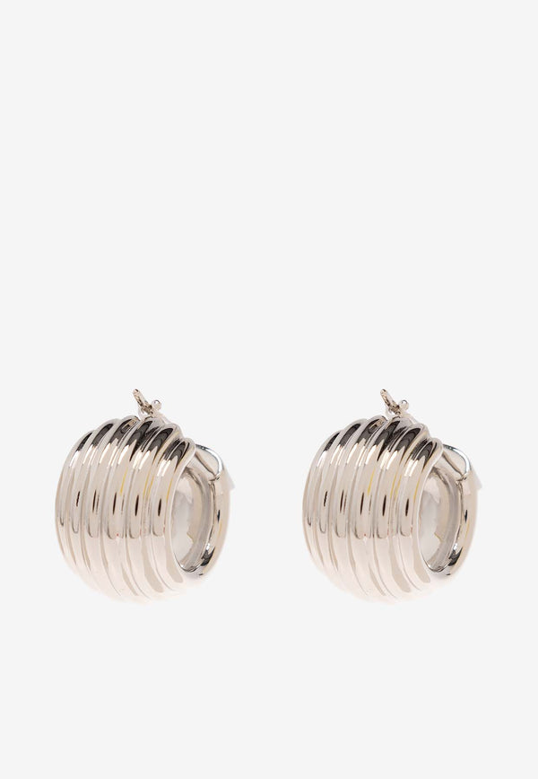 Salvatore Ferragamo Gancini Brass Earrings Silver 760750 EAR GAN80 773698-PALLADIO