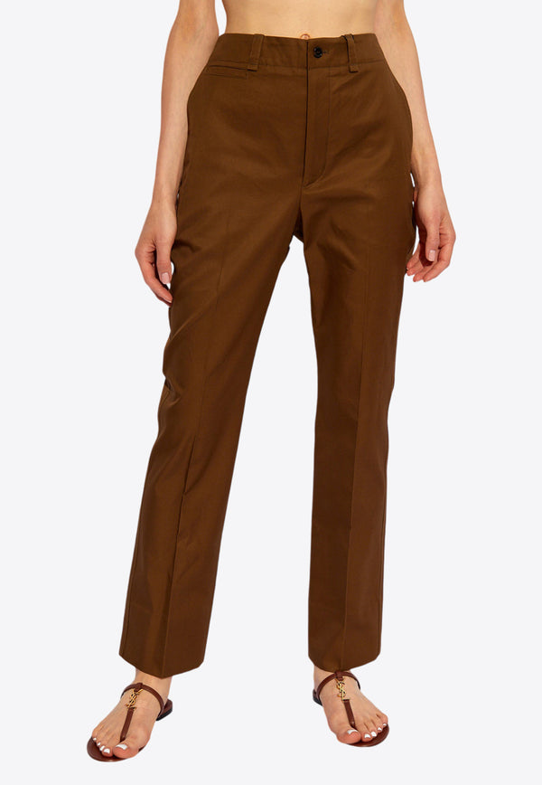 Saint Laurent Tailored Straight Pants 786680 Y3A99-2028 Brown