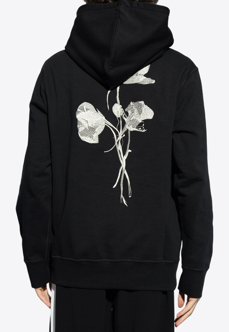 Alexander McQueen Flower Embroidered Hooded Sweatshirt Black 794470 QXAAC-1000