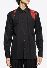 Alexander McQueen Harness Long-Sleeved Shirt Black 795126 QNAAD-1000